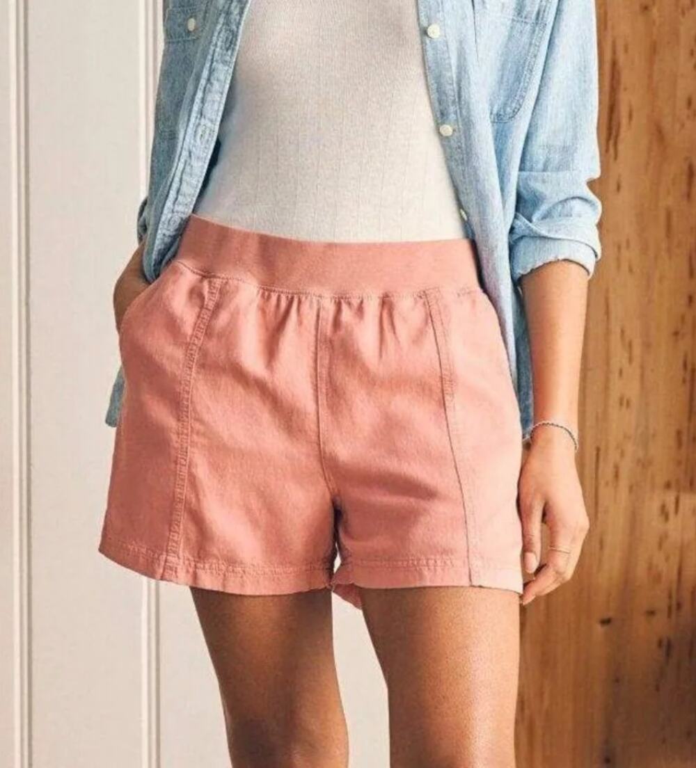 Faherty Nwt Arlie Day Short in Faded Flag Pink Coral Size Medium M